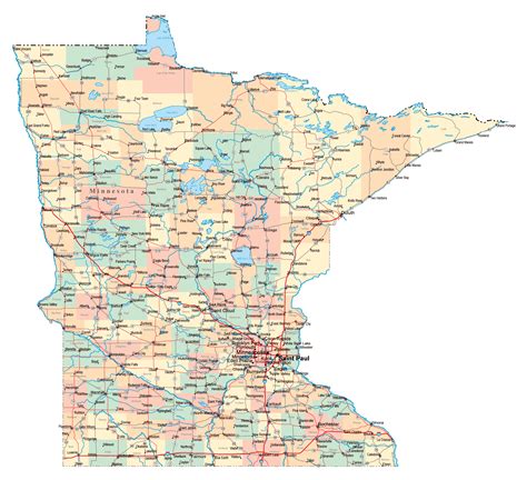 Minnesota State Map .